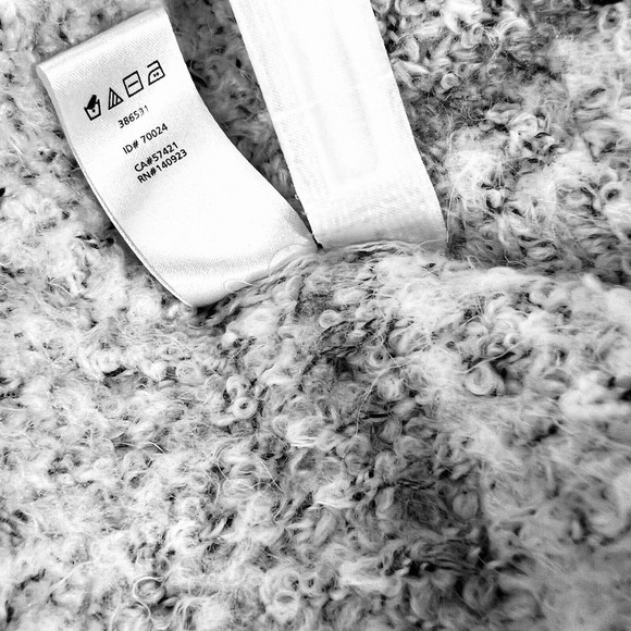 Ann Taylor Loft Gray White Fuzzy Sweater XS Wool Alpaca Blend Long Sleeves - Picture 9 of 9